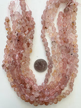 rose quartz, 9mm tumbled nuggets mix, 15" strand,  SOLD PER STRAND