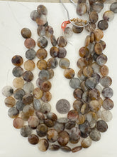 chinese lodalite, 18x18x7mm coin, 15" strand, sold per strand