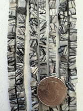 black zebra jasper, 5mm cube, 15" strand,  SOLD PER STRAND