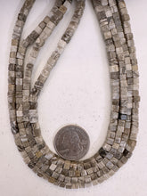 chinese silver leaf jasper, 4mm cube, 15" strand, sold per strand