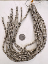 chinese silver leaf jasper, 4mm cube, 15" strand, sold per strand