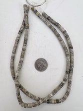 chinese silver leaf jasper, 6x4mm heishi rondelle, 15" strand, sold per strand