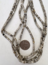 chinese silver leaf jasper, 4x3mm heishi rondelle, 15" strand, sold per strand