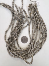 chinese silver leaf jasper, 4x3mm heishi rondelle, 15" strand, sold per strand