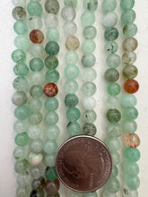 color enhanced quartz: dark mint green, 6mm round, 15" strand, SOLD PER STRAND