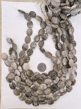 chinese silver leaf jasper, 20x15x6mm oval, 15" strand, sold per strand