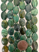 african green jade, surface wear, 19x14x6mm oval, 15" strand,  SOLD PER STRAND