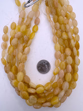yellow jade, 14x9x5mm oval, 15" strand,   SOLD PER STRAND