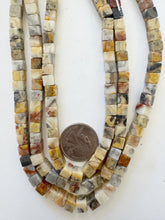 mexican crazy lace agate, 6mm cube, 15" strand, sold per strand (medium batch)
