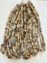 mexican crazy lace agate, 6mm cube, 15" strand, sold per strand (medium batch)