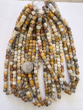 mexican crazy lace agate, 7mm rounded cube, 15" strand, sold per strand