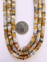 mexican crazy lace agate, 6x4mm heishi rondelle, 15" strand, sold per strand