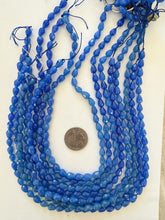 color enhanced agate: blue, 9x6mm faceted pear teardrop, 15" strand, sold per strand