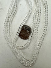 quartz crystal, 4x3mm  rondelle, 15" strand, sold per strand