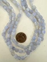 natural blue chalcedony, 8x8x3mm square, 15" strand, sold per strand (batch 1)