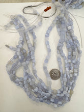 natural blue chalcedony, 8x8x3mm square, 15" strand, sold per strand (batch 1)
