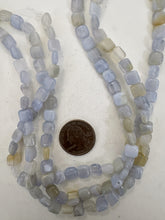 natural blue chalcedony, 8x8x3mm square, 15" strand, sold per strand (batch 2)