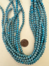 color enhanced howlite: turquoise blue, matte finish, 6mm round, 15" strand,  SOLD PER STRAND