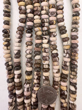 brown zebra jasper, 10x6mm rondelle, 15" strand, sold per strand
