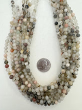 mixed tone inclusions quartz, 6mm round, 15" strand, SOLD PER STRAND