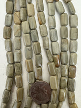 yellow silver leaf jasper, 13x8x5mm rectangle, 15" strand, sold per strand