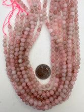 rose quartz, 6mm faceted round, 15" strand, SOLD PER STRAND