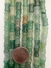 aventurine, 12x8mm dent tube, 15" strand,  SOLD PER STRAND