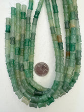 aventurine, 12x8mm dent tube, 15" strand,  SOLD PER STRAND