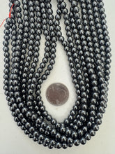 hematite, 6mm round, 15" strand,   SOLD PER STRAND
