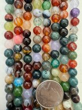 color enhanced quartz: mixed color, 8mm round, 15" strand,  SOLD PER STRAND