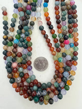 color enhanced quartz: mixed color, 8mm round, 15" strand,  SOLD PER STRAND