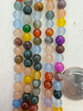 color enhanced quartz: mixed color, 6mm round, 15" strand,  SOLD PER STRAND