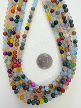 color enhanced quartz: mixed color, 6mm round, 15" strand,  SOLD PER STRAND