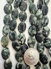 chinese writing jasper, 17x13x7mm oval, 15" strand, SOLD PER STRAND