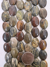 red wooden jasper, 20x15x6mm oval, 15" strand,  SOLD PER STRAND