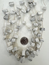 howlite, 14x10x10mm 4 sided rectangle pendant, 15" strand,  SOLD PER STRAND