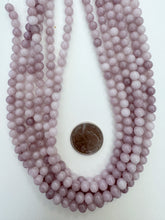 color enhanced quartz: dark pale lavender purple, 6mm round, 15" strand,  SOLD PER STRAND