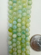 color enhanced quartz: lemon lime blue, 6mm round, 15" strand, SOLD PER STRAND