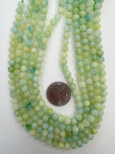 color enhanced quartz: lemon lime blue, 6mm round, 15" strand, SOLD PER STRAND