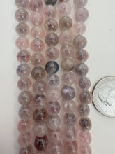color enhanced quartz: pale mixed lavender tones, 8mm round, 15" strand, SOLD PER STRAND