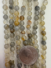 gray golden quartz, 6mm round, 15" strand,  SOLD PER STRAND