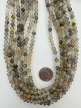 gray golden quartz, 6mm round, 15" strand,  SOLD PER STRAND
