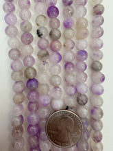 color enhanced quartz: purple gray, 8mm round, 15" strand,   SOLD PER STRAND