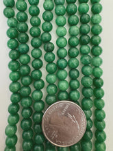 color enhanced quartz: emerald green, 6mm round, 15" strand,  SOLD PER STRAND