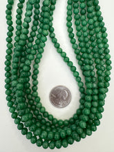 color enhanced quartz: emerald green, 6mm round, 15" strand,  SOLD PER STRAND