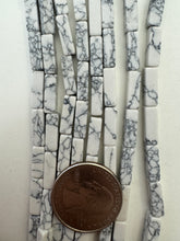 howlite, 13x4x4mm 4 sided tube, 15" strand,  SOLD PER STRAND