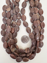 brown red jasper, dull finish, 18x14x6mm oval, 15" strand,  SOLD PER STRAND