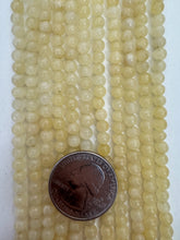 yellow calcite, 4mm round, 15" strand,   SOLD PER STRAND