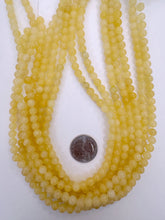 yellow calcite, 6mm round, 15" strand,  SOLD PER STRAND
