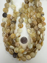 yellow opal, 16x16x6mm coin, 15" strand,   SOLD PER STRAND